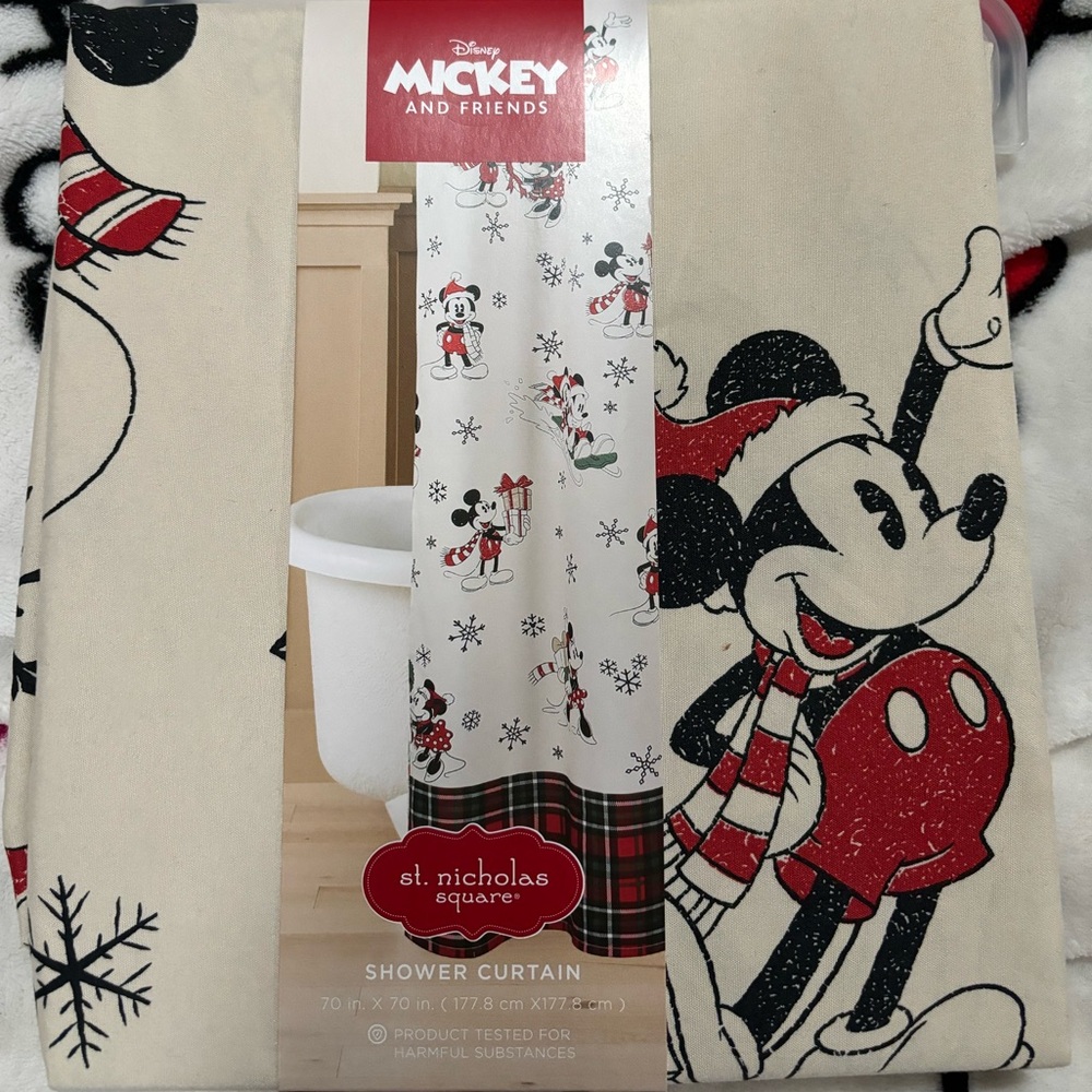 Mickey Mouse Christmas shower curtain